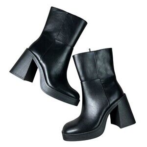 Nobo No Boundaries Black Platform Chunky Boots Booties  US 7  NWT  Memory Foam
